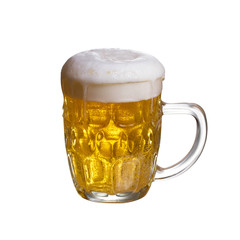 Wall Mural - Glass of beer isolated on a white background