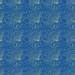 Seashells seamless pattern. Blue