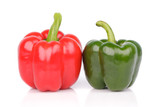 Fototapeta Kuchnia - Red and green sweet pepper isolated on a white background
