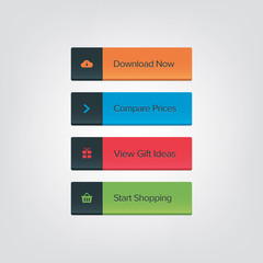 Wall Mural - call-to-action web buttons set