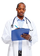 Canvas Print - Medical doctor writing prescription.