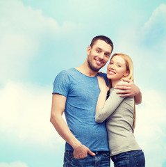 Wall Mural - smiling couple hugging