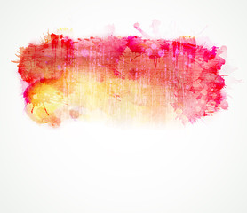 Poster - Red and yellow watercolor stain. Vector blob