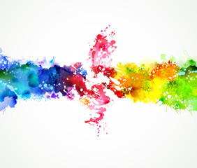 Aufkleber - Bright watercolor stains. Color composition.