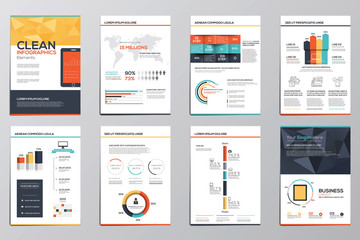 Poster - business infographics elements for corporate brochures