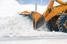 Clearing By The Excavator Of Snow Drifts