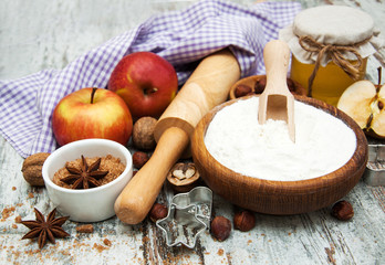 Canvas Print - ingredients for apple pie