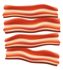 pieces of fried bacon vector illustration