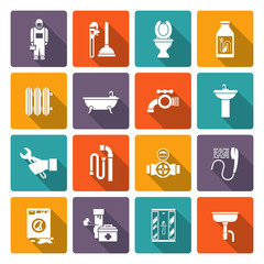 Canvas Print - Plumbing icons set