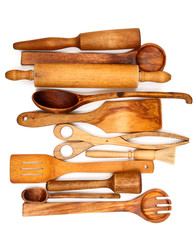 Wall Mural - Wooden kitchen utensils