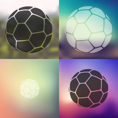 Sticker - ball icon on blurred background