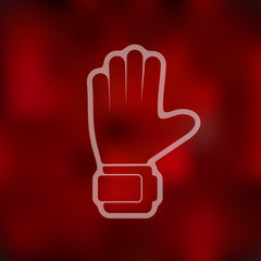 Sticker - gloves icon on blurred background