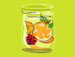 Infused water fruit in a jar