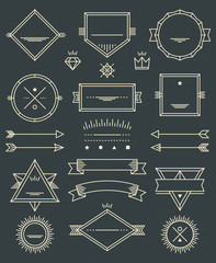 Wall Mural - line badges, emblems and design elements