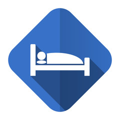 Poster - hotel flat icon bed sign