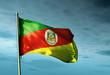Rio Grande do Sul (Brazil) flag waving in the evening