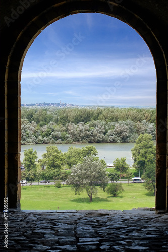 Naklejka na szybę Kalemegdan Fortress And Danube River, Belgrade Old Town