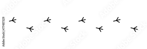 Fotomural Vogelspur, Vektor, schwarz, freigestellt