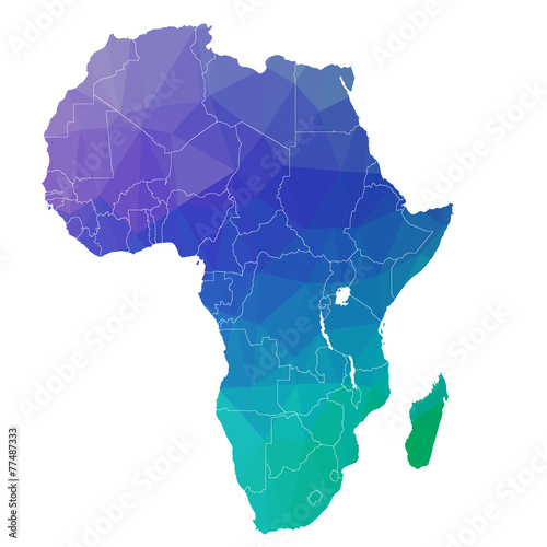 Cuadros en Lienzo Africa in the color triangle. Vector. 4