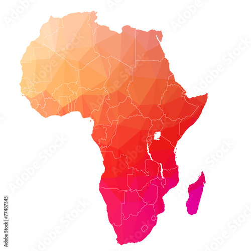 Cuadros en Lienzo Africa in the color triangle. Vector. 5