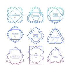 Wall Mural - trendy retro vintage insignias bundle.