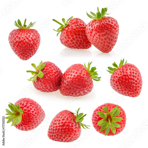 Dekoracja na wymiar  owoce-truskawki-na-bialym-tle-kolekcja