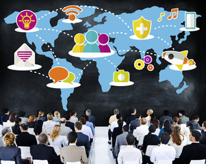 Wall Mural - Social Network Sharing Global Communications Connection Concept