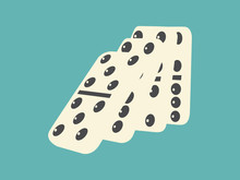 Falling Dominoes, Vector Illustration