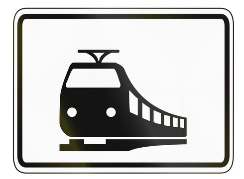 German traffic sign additional panel to specify the meaning of other signs: Trains only