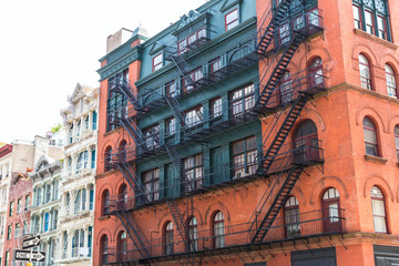 Soho building facades in Manhattan New York City