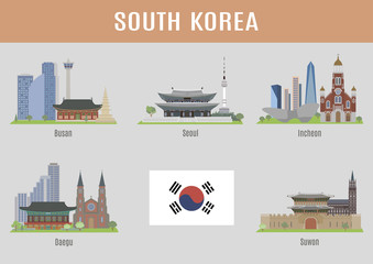 Wall Mural - Cities in South Korea