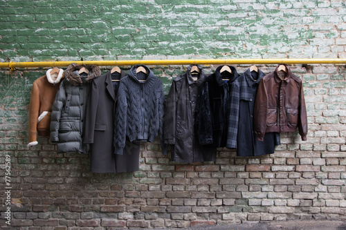 Fotografie, Tablou Men's trendy clothing on hangers