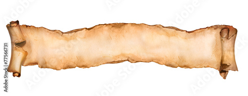 Cuadros en Lienzo Vintage paper scroll isolated on white
