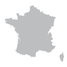 Grey Map Of France