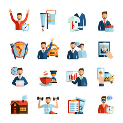 Sticker - Man Daily Routine Icons