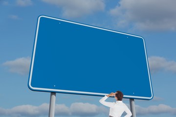 Poster - Composite image of businesswoman scratching her head