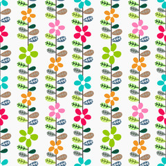 Sticker - Beautiful floral pattern with leaves.