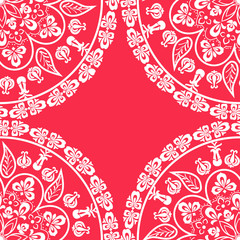 Sticker - Beautiful floral design decorated pattern.