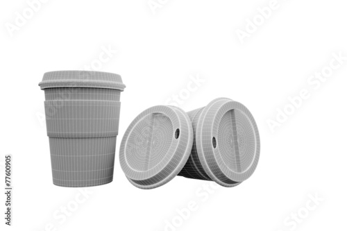 Fotografie, Obraz American coffee cup made in computer graphics