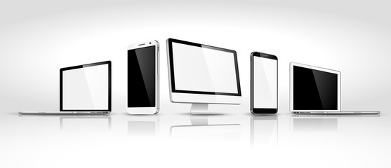 Wall Mural - set of modern devices isometric. vector