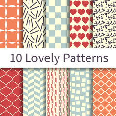 Wall Mural - lovely seamless patterns