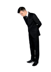 business man looking down