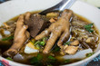 Asian delicatessen - chicken foot in noodle soup