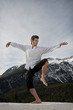 Man practicing Tai Chi, Yoga and Qi Gong