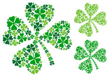 Four Leaf Clover For St. Patrick's Day, Vector