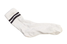 Closeup Of One Clean White Tennis/sport Sock Isolated On White