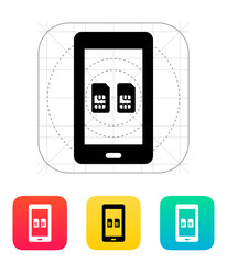 Wall Mural - Dual SIM mobile phone icon.