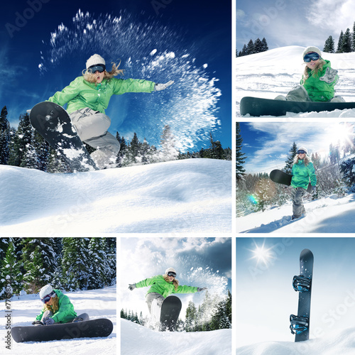 kolaz-zdjec-z-roznymi-sportami-zimowymi-snowboard-narciarstwo