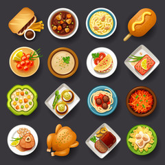 dishes icon set-3