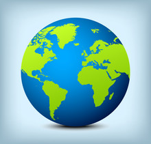 Vector Blue And Green Globe Icon